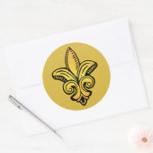 Fleur Middeleeuws - Goud Ronde Sticker (Envelop)