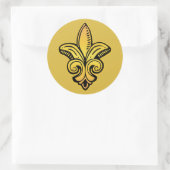 Fleur Middeleeuws - Goud Ronde Sticker (Tas)