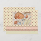 Fleur Pink/Rosy Brown · Geboorteaankondiging Aankondigingskaart (Voorkant / Achterkant)