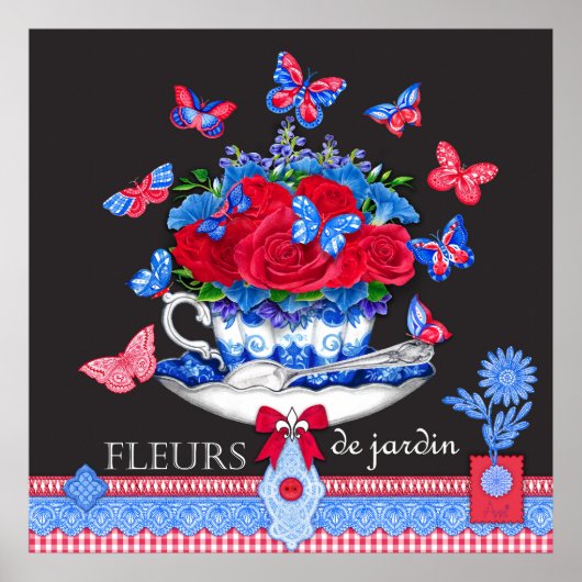 Fleur Porcelain Cup en Poster Flowers (Voorkant)