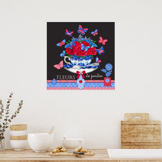 Fleur Porcelain Cup en Poster Flowers (Keuken)