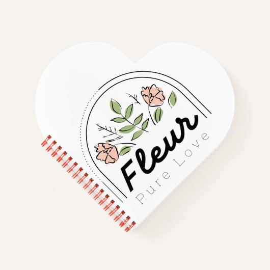 Fleur – Pure Love Bloem Logo Notitieboek (Voorkant)
