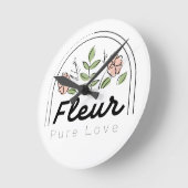 Fleur – Pure Love Bloem Logo Ronde Klok (Hoek)