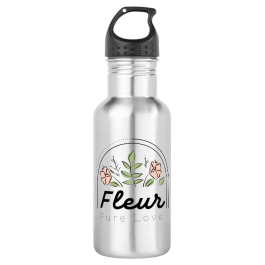 Fleur – Pure Love Bloem Logo Waterfles (Voorkant)