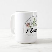 Fleur – Pure Love Bloemenlogo Koffiemok (Voorkant links)