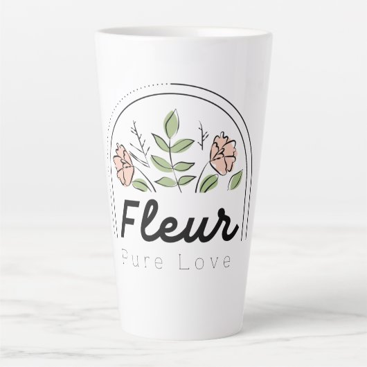 Fleur – Pure Love Bloemenlogo Latte Mok (Voorkant)
