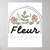 Fleur – Pure Love Bloemenlogo Poster (Voorkant)