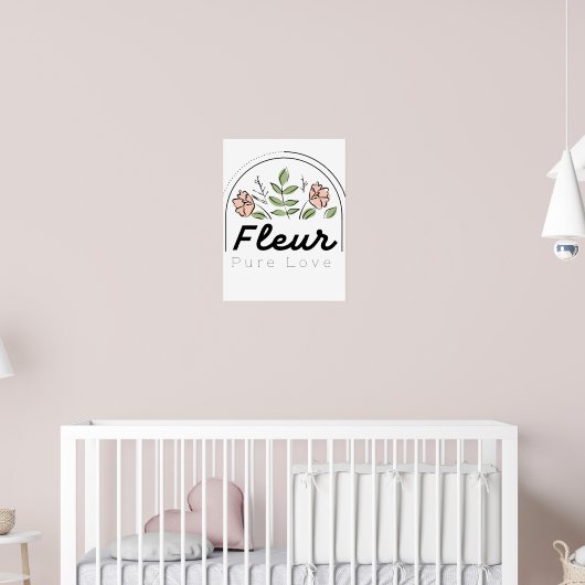 Fleur – Pure Love Bloemenlogo Poster (Kinderkamer 2)