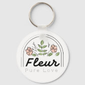 Fleur – Pure Love Bloemenlogo Sleutelhanger (Voorkant)