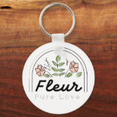 Fleur – Pure Love Bloemenlogo Sleutelhanger (Voorkant)