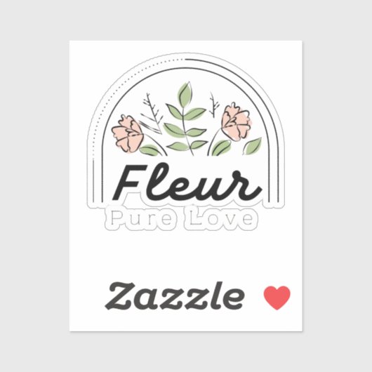 Fleur – Pure Love Bloemenlogo Sticker (Vel)