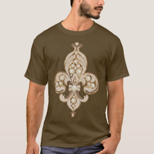 Fleurdelis luxe parels en goudornament t-shirt