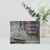 Fleuris là où tu es plantée Pink Floral Briefkaart (Staand voorkant)