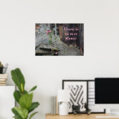 Fleuris là où tu es plantée Pink Floral Poster (Thuiskantoor)