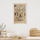 Fleurs by Adolphe Millot  Vintage Botanical Poster (Keuken)