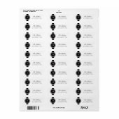 Fleurs DE Lis Monogram etiketteert Zwart Wit Etiket (Full Sheet)