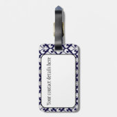 Fleurs-de-lys Silver en Blue Bagagelabel (Achterkant verticaal)