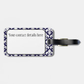 Fleurs-de-lys Silver en Blue Bagagelabel (Achterkant horizontaal)