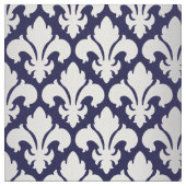 Fleurs-de-lys Silver en Blue Stof (Close Up)