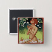 Fleurs de Mousse Vierkante Button 5,1 Cm (Voorkant /achterkant)