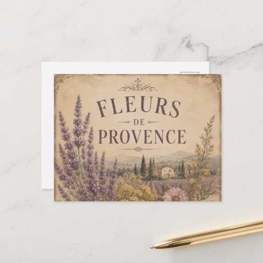 Fleurs de Provence ansichtkaart Briefkaart (Voorkant / Achterkant in situ)