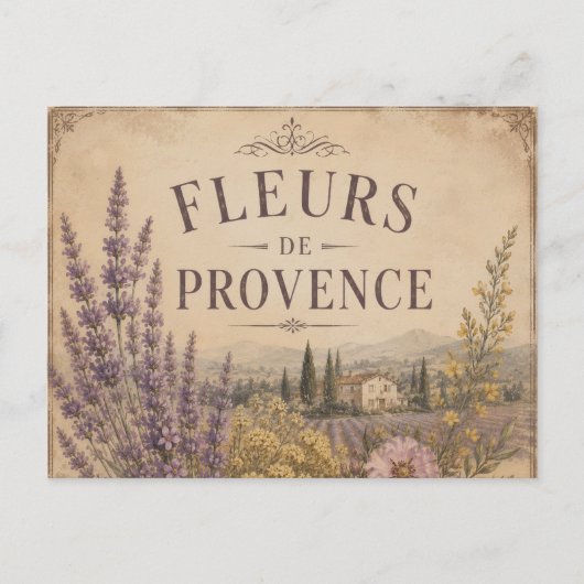 Fleurs de Provence ansichtkaart Feestdagenkaart (Voorkant)