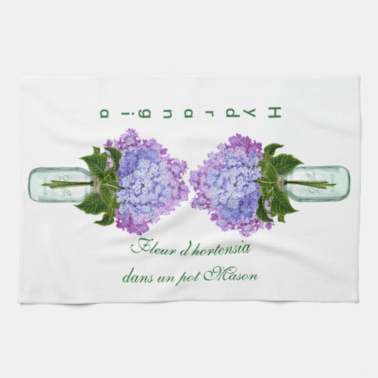 "Fleurs d'hortensia" Theedoek (Horizontaal)