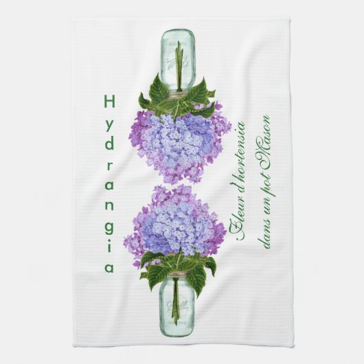 "Fleurs d'hortensia" Theedoek (Verticaal)