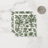 fleurs et feuilles vertes notitiekaartje (Voorkant / Achterkant in situ)