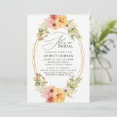 Fleurs Pastel Modern Bridal Shower Invitation Kaart (Staand voorkant)