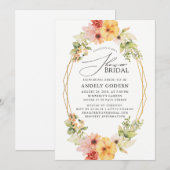 Fleurs Pastel Modern Bridal Shower Invitation Kaart (Voorkant / Achterkant)