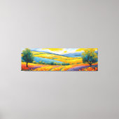 "Fleurs Tranquilles" Breed landschap Provence Canvas Afdruk (Voorkant)