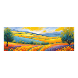 "Fleurs Tranquilles" Breed landschap Provence Foto Afdruk