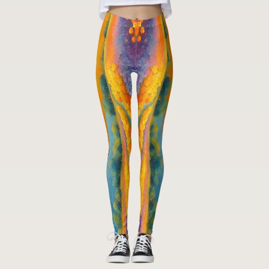"Fleurs Tranquilles" Breed landschap Provence Leggings (Voorkant)