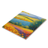 "Fleurs Tranquilles" Breed landschap Provence Tegeltje (Zijkant)