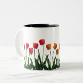 Fleurs tulipes rouges tweekleurige koffiemok (Voorkant links)