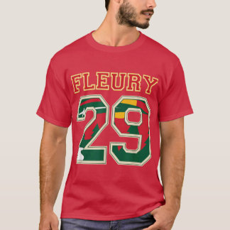 FLEURY 29 Wild Goalie Flower Minnesota Pro Ice Hoc T-shirt