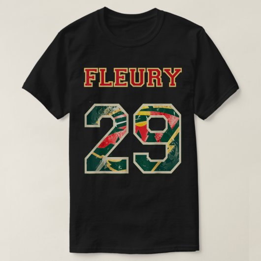 FLEURY 29 Wild Goalie Flower Minnesota Pro Ice Hoc T-shirt (Design voorkant)