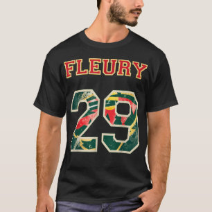 FLEURY 29 Wild Goalie Flower Minnesota Pro Ice Hoc T-shirt