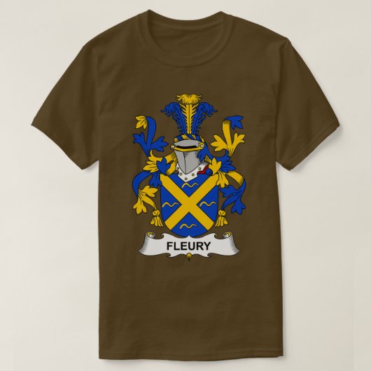 Fleury coat van de gezinscrest van de bewapening t-shirt (Design voorkant)