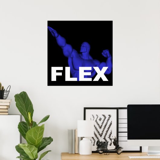 Flex Bodybuilding-Poster Poster (Thuiskantoor)