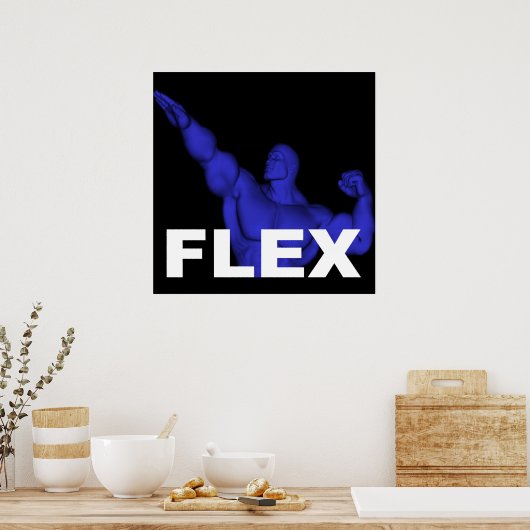 Flex Bodybuilding-Poster Poster (Keuken)