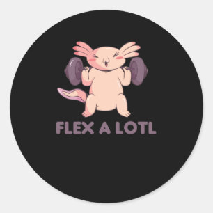 Flex een lokale Axolotl woordspeling voor fitness Ronde Sticker