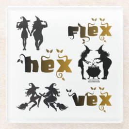 Flex. Hex. Vex. Lichaamspositieve en diverse Hekse Glazen Onderzetter