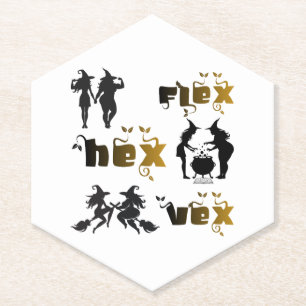Flex. Hex. Vex. Lichaamspositieve en diverse Hekse Kartonnen Onderzetters
