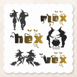 Flex. Hex. Vex. Lichaamspositieve en diverse hekse Kartonnen Onderzetters