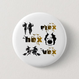 Flex. Hex. Vex. Lichaamspositieve en diverse hekse Ronde Button 5,7 Cm