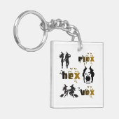 Flex. Hex. Vex. Lichaamspositieve en diverse hekse Sleutelhanger (Voorkant Links)