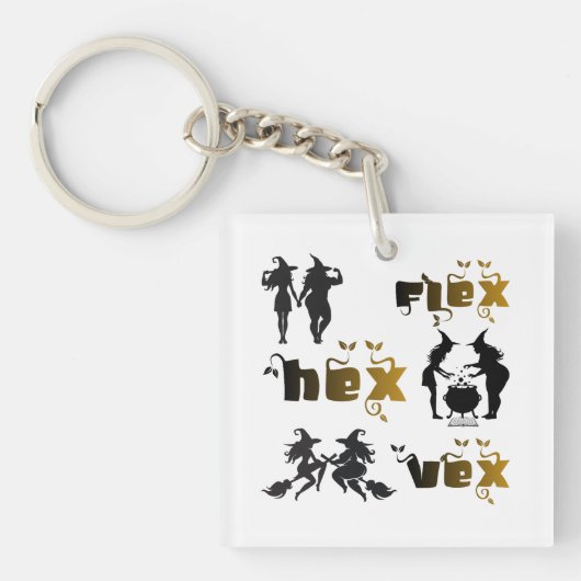 Flex. Hex. Vex. Lichaamspositieve en diverse hekse Sleutelhanger (Voorkant)