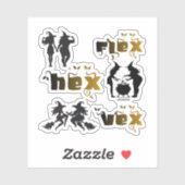 Flex. Hex. Vex. Lichaamspositieve en diverse Hekse Sticker (Vel)